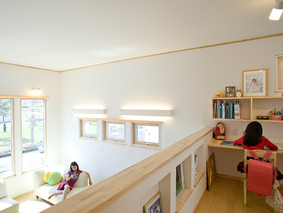 スキップフロアの家 子供部屋