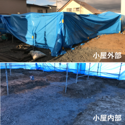 基礎工程 – 小屋掛けしました